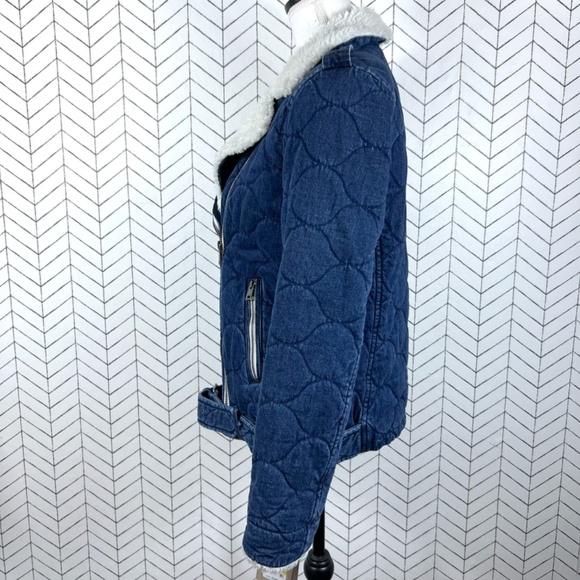 Levi's Quilted Denim Jacket Sherpa Moto - Picture 8 of 16